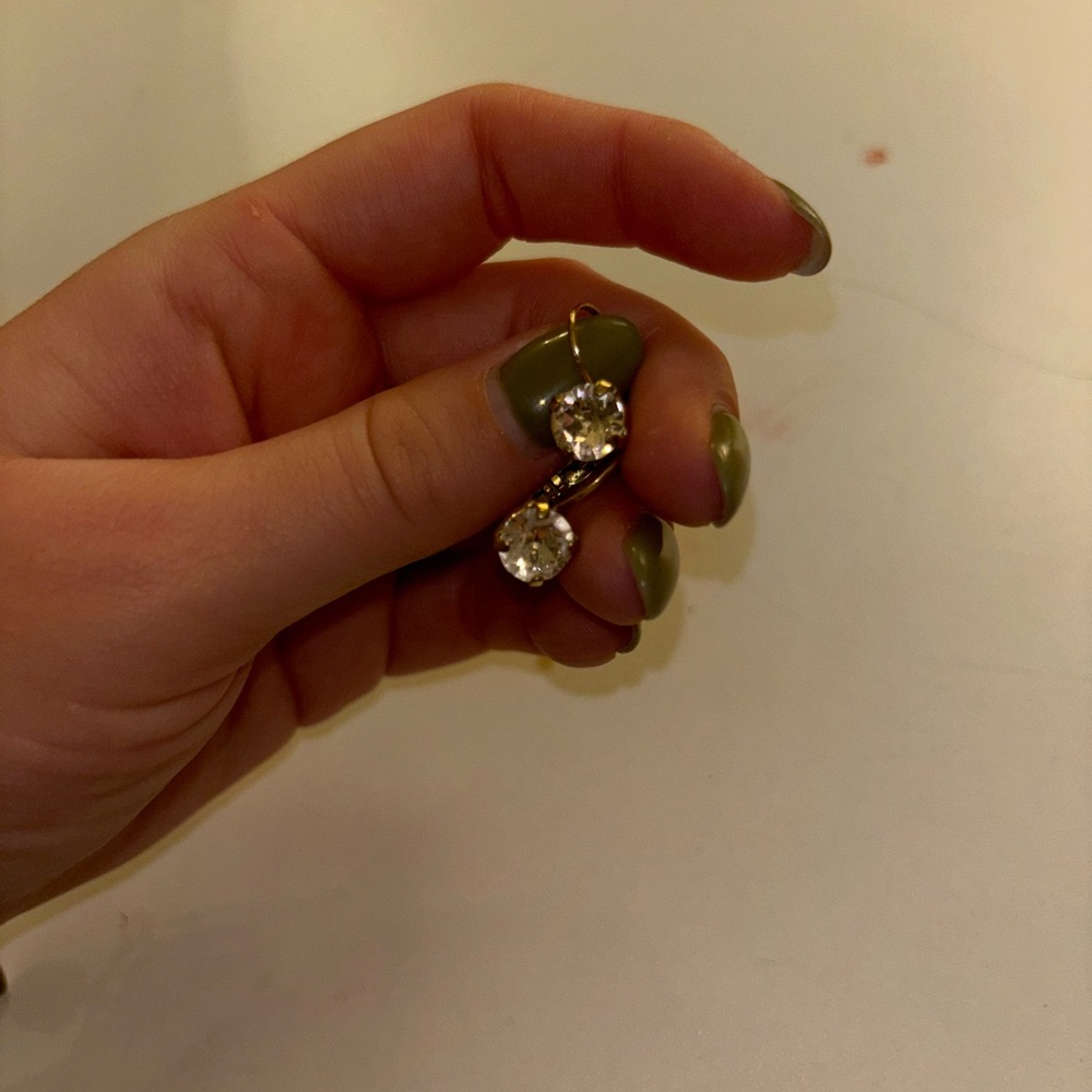 Swarovski clear crystal drop earrings (gold metal)